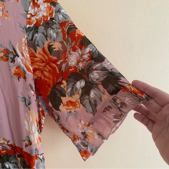 April Cornell Briar ROne Sizee Occasion Dress Woman Large Floral Pink Pocket Coq - Picture 5 of 16